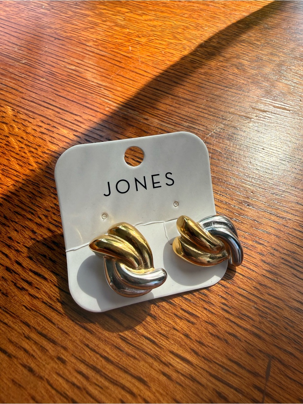 Jones New York Two-Tone Gold and Silver Knot Earrings